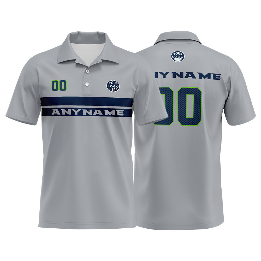 Custom Football Polo Shirts  for Men, Women, and Kids Add Your Unique Logo&Text&Number Seattle enthsush