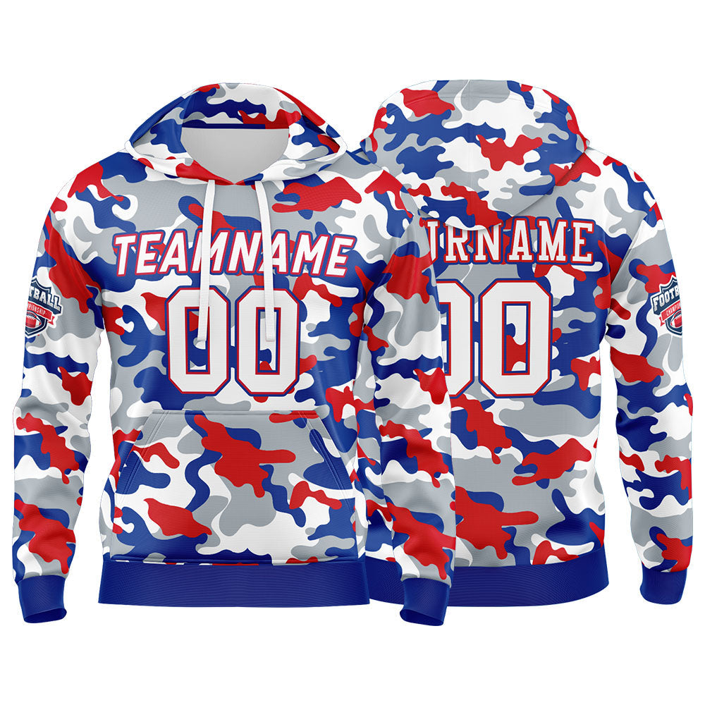 Custom Sweatshirt Hoodie For Men Women Girl Boy Print Your Logo Name Number Red&Royal enthsush