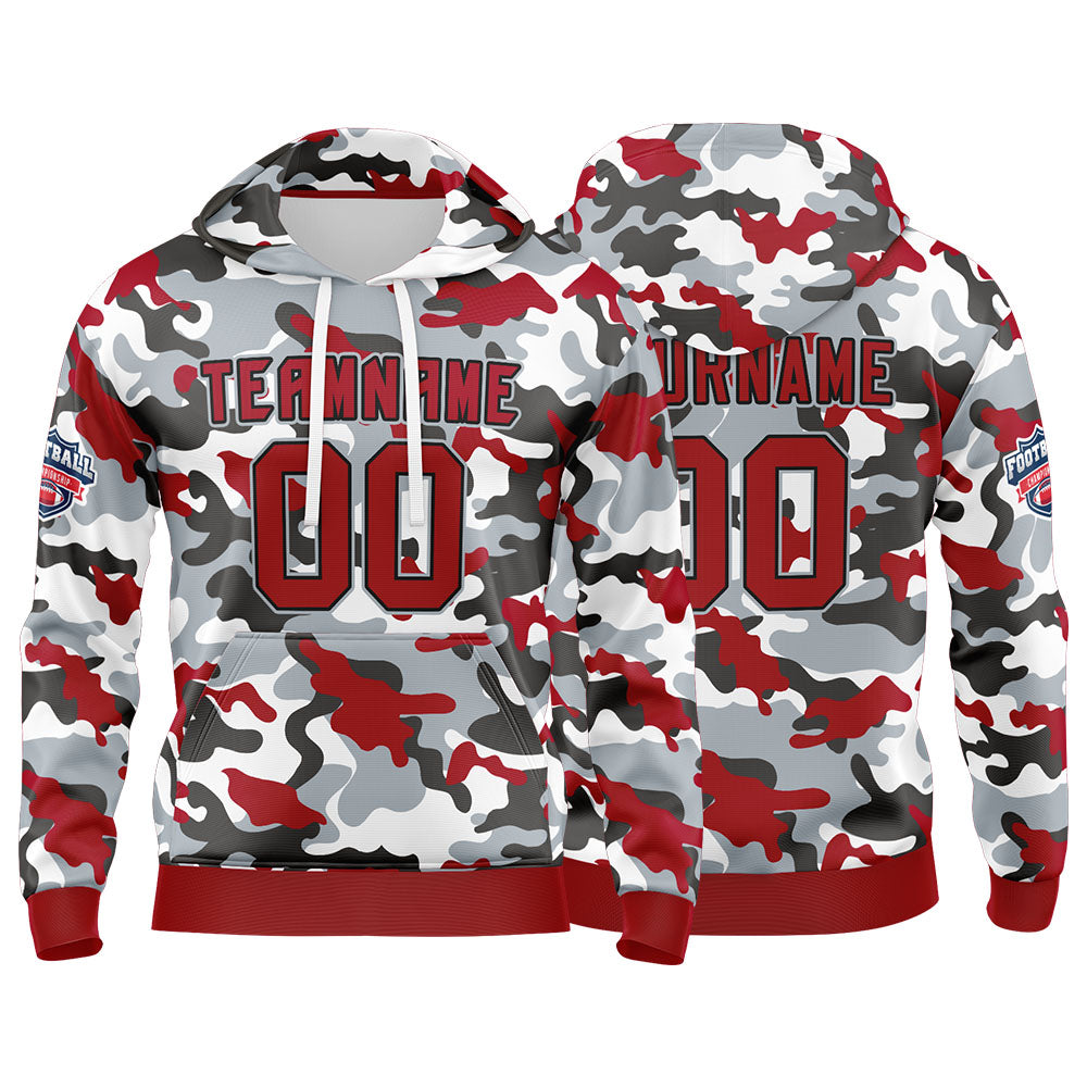 Custom Sweatshirt Hoodie For Men Women Girl Boy Print Your Logo Name Number Red&Dark Gray enthsush