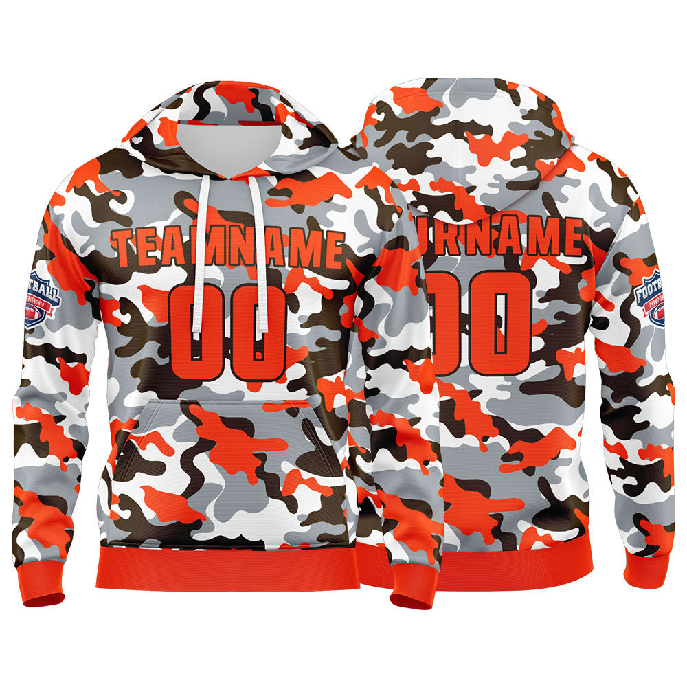 Custom Sweatshirt Hoodie For Men Women Girl Boy Print Your Logo Name Number Orange&Brown enthsush