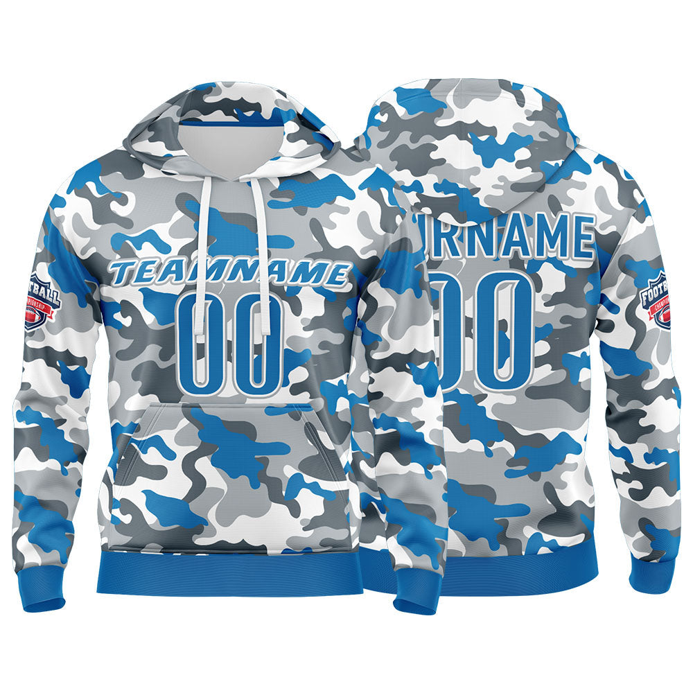 Custom Sweatshirt Hoodie For Man Woman Girl Boy Print Your Logo Name Number Blue&Gray enthsush
