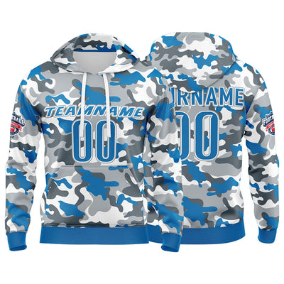 Custom Sweatshirt Hoodie For Man Woman Girl Boy Print Your Logo Name Number Blue&Gray enthsush