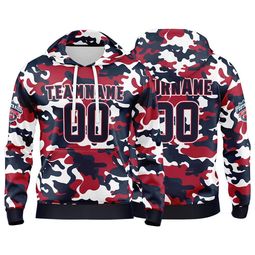 Custom Sweatshirt Hoodie For Men Women Girl Boy Print Your Logo Name Number Navy&Red enthsush