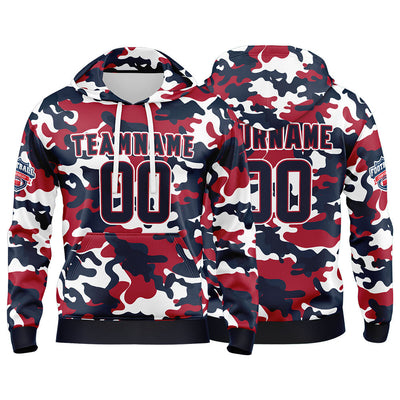 Custom Sweatshirt Hoodie For Men Women Girl Boy Print Your Logo Name Number Navy&Red enthsush
