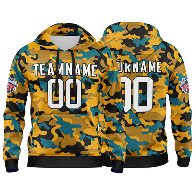 Custom Sweatshirt Hoodie For Men Women Girl Boy Print Your Logo Name Number Teal&Gold enthsush