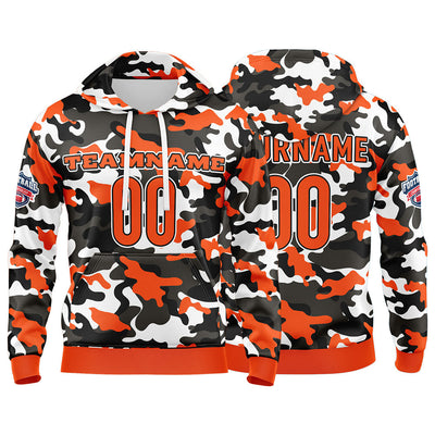 Custom Sweatshirt Hoodie For Men Women Girl Boy Print Your Logo Name Number Orange&Black enthsush