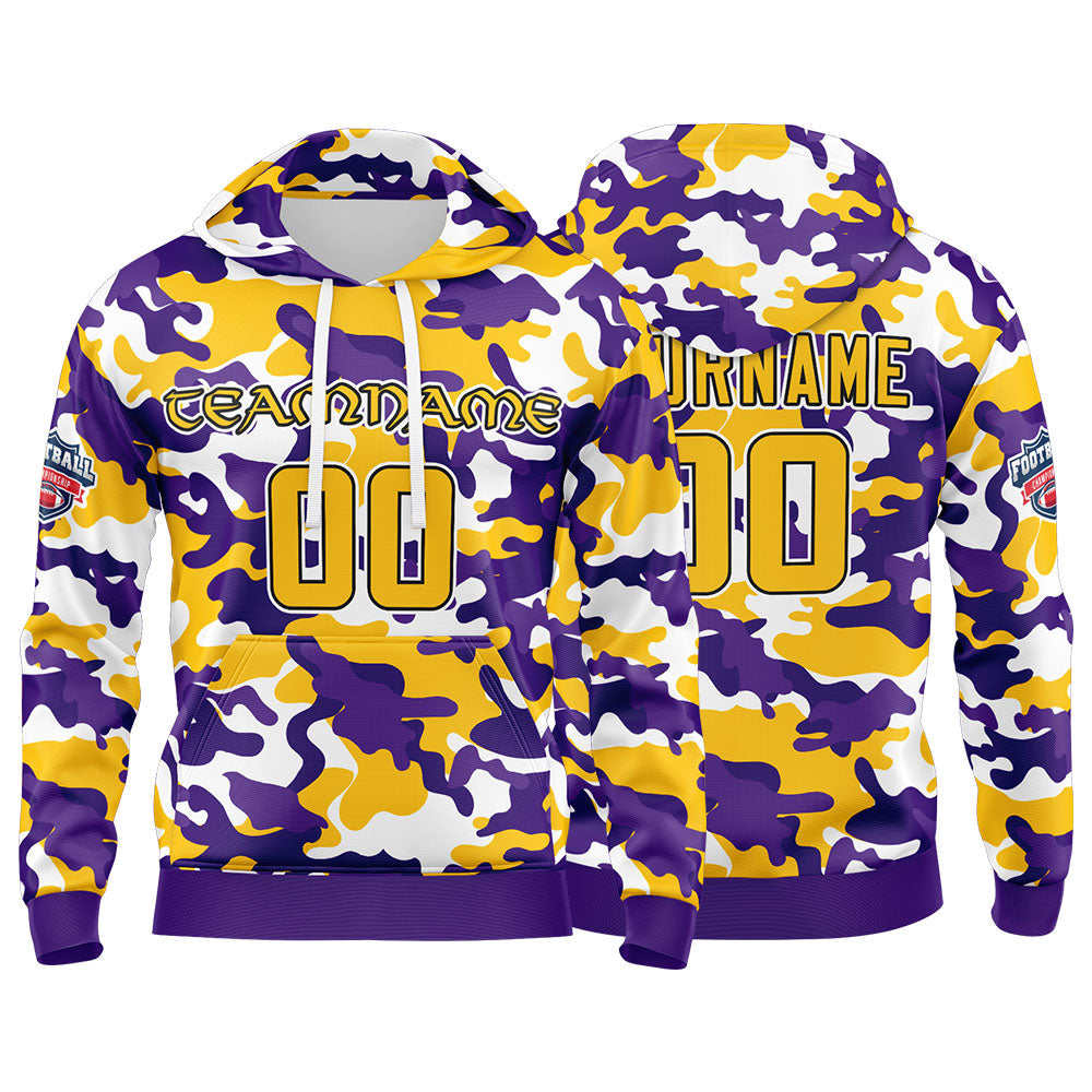 Custom Sweatshirt Hoodie For Men Women Girl Boy Print Your Logo Name Number Purple&Yellow enthsush