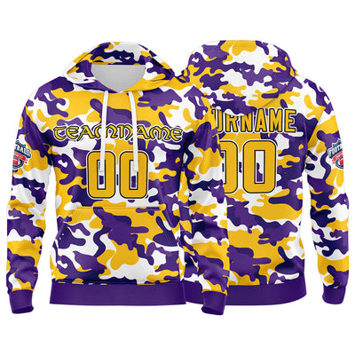 Custom Sweatshirt Hoodie For Men Women Girl Boy Print Your Logo Name Number Purple&Yellow enthsush