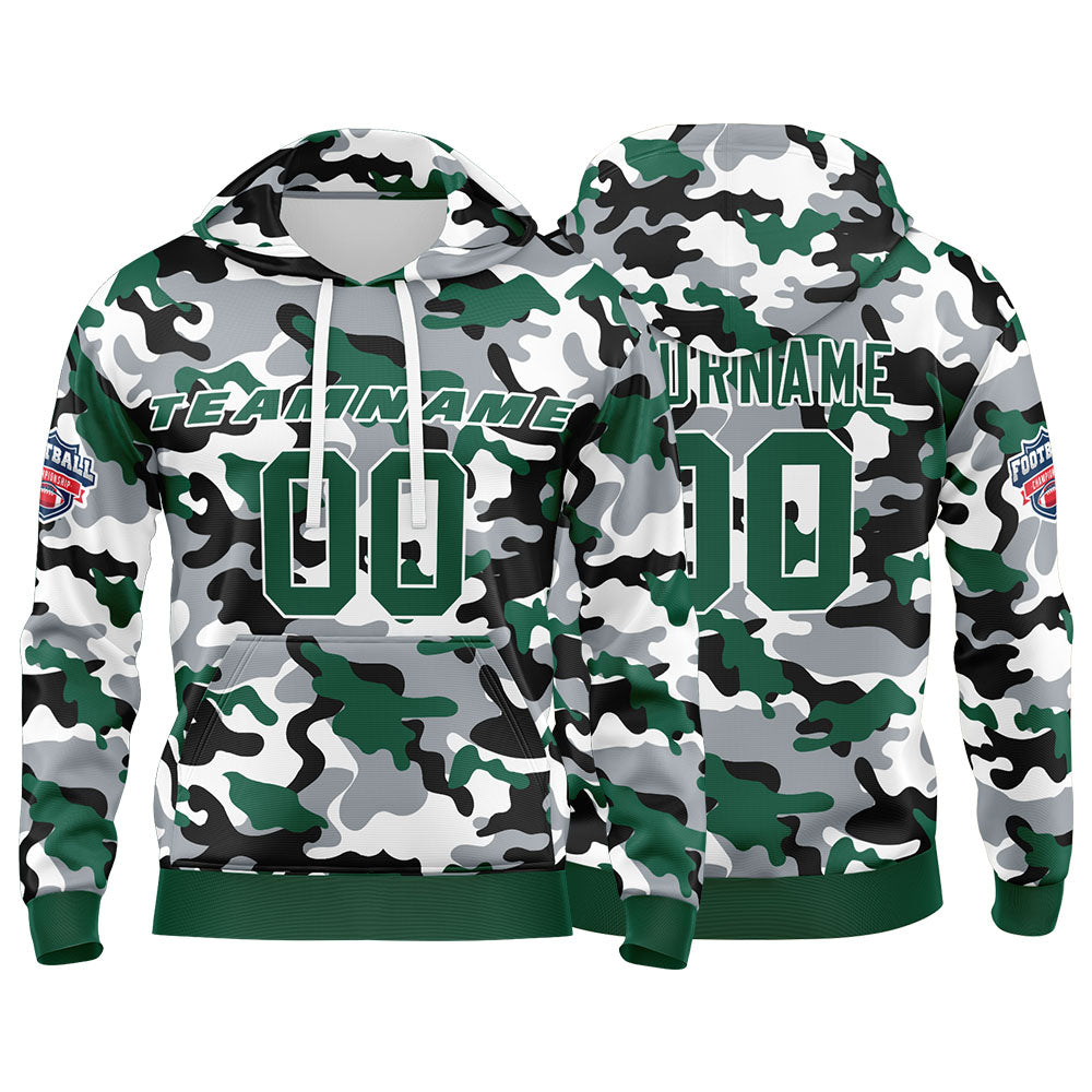 Custom Sweatshirt Hoodie For Man Woman Girl Boy Print Your Logo Name Number Green&Black enthsush