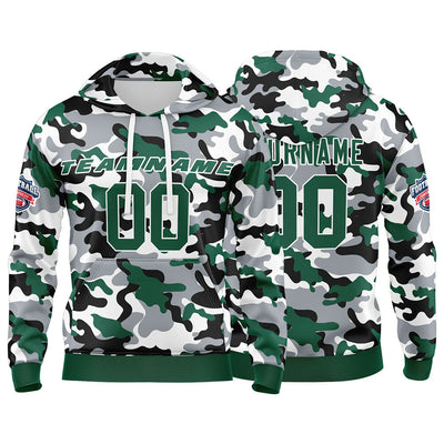 Custom Sweatshirt Hoodie For Man Woman Girl Boy Print Your Logo Name Number Green&Black enthsush