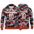 Custom Sweatshirt Hoodie For Men Women Girl Boy Print Your Logo Name Number Orange&Navy enthsush