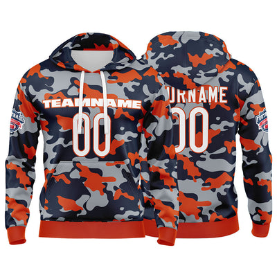 Custom Sweatshirt Hoodie For Men Women Girl Boy Print Your Logo Name Number Orange&Navy enthsush