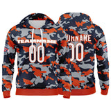 Custom Sweatshirt Hoodie For Men Women Girl Boy Print Your Logo Name Number Orange&Navy