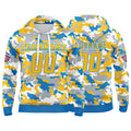 Custom Sweatshirt Hoodie For Men Women Girl Boy Print Your Logo Name Number Powder Blue&Yellow enthsush