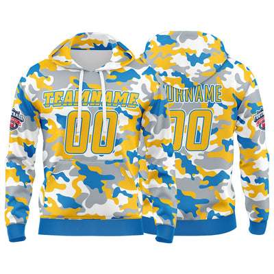 Custom Sweatshirt Hoodie For Men Women Girl Boy Print Your Logo Name Number Powder Blue&Yellow enthsush