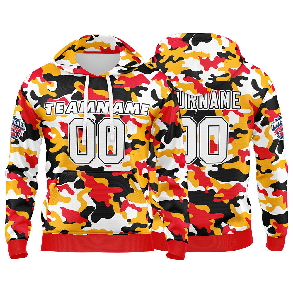 Custom Sweatshirt Hoodie For Men Women Girl Boy Print Your Logo Name Number Red&Yellow enthsush