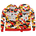 Custom Sweatshirt Hoodie For Men Women Girl Boy Print Your Logo Name Number Red&Yellow enthsush