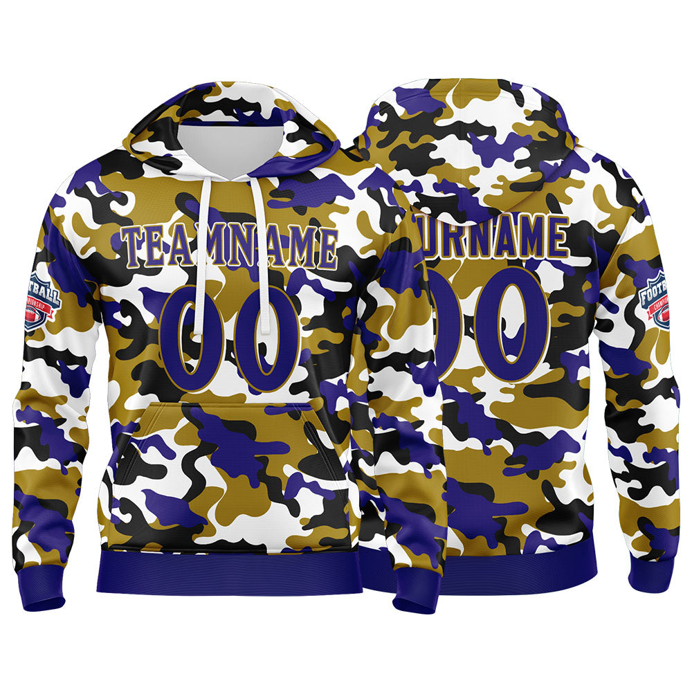 Custom Sweatshirt Hoodie For Men Women Girl Boy Print Your Logo Name Number Purple&Gold enthsush