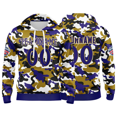 Custom Sweatshirt Hoodie For Men Women Girl Boy Print Your Logo Name Number Purple&Gold enthsush