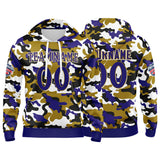 Custom Sweatshirt Hoodie For Men Women Girl Boy Print Your Logo Name Number Purple&Gold