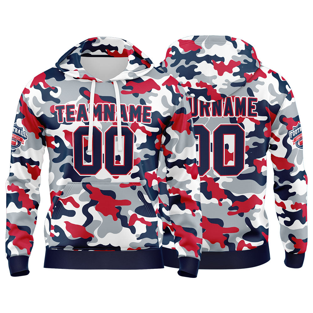 Custom Sweatshirt Hoodie For Men Women Girl Boy Print Your Logo Name Number Red&Navy enthsush