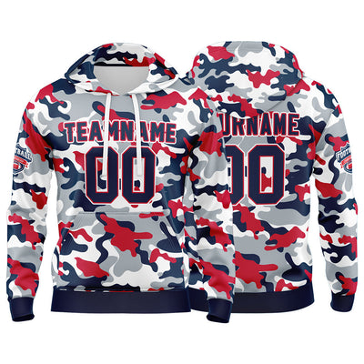 Custom Sweatshirt Hoodie For Men Women Girl Boy Print Your Logo Name Number Red&Navy enthsush